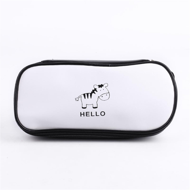 1 Pcs Pencil Case Kawaii Black And White Cat zebra Pencil Case Lovely Waterproof PU Pencil Bags School Office Supplies Pencil Cases