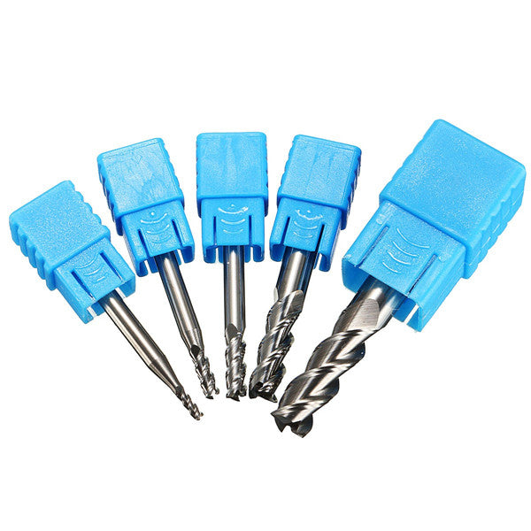 5pcs 2 3 4 6 8mm 3 Flutes Tungsten Carbide End Mill Cutter Bits