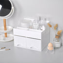 Desktop Storage Box with 2 Drawers Cosmetic Makeup Holder Sundries Organizer Office Home Supplies