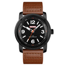 SKMEI 1417 Leather Simple Big Number Business Fashion Men Quartz Watch