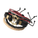 Punk Multilayer Hand Woven Bracelet Rudder Boat Anchor Beaded Bracelet Unisex Wholesale