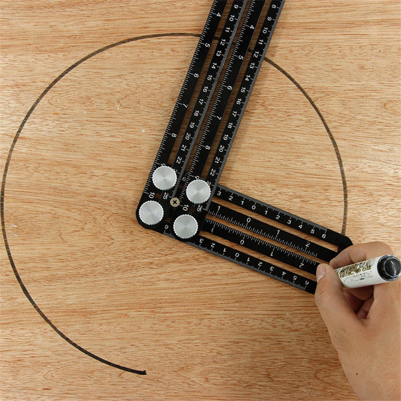 Multi Angle Ruler Measuring Aluminum Folding Positioning Rulers Locator for DIY Wood Tile Tool Six-Fold Open