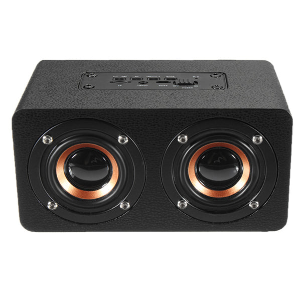 M5 Wooden Dual Driver Unit TF Card AUX FM Radio Stereo Bass bluetooth Speaker With Mic