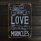 Love Miracle Sheet Metal Drawing Home Wall Poster Metal Painting Tin Sign