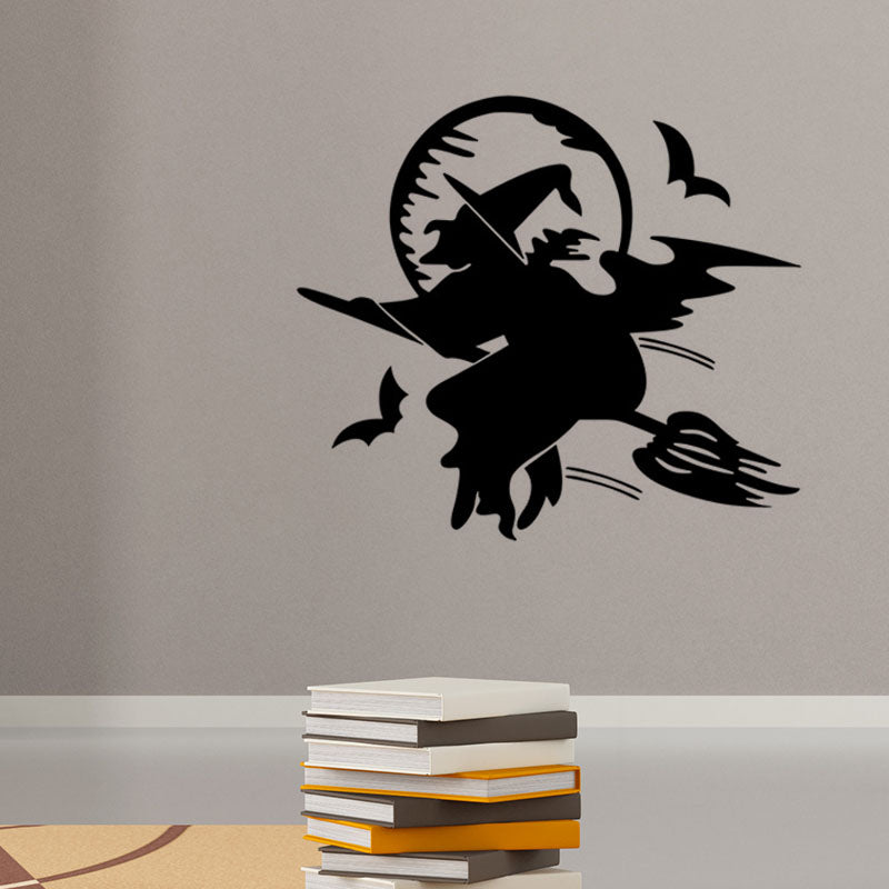 Miico FX3017 Halloween Sticker Cartoon Sticker Witch Pattern Removable Wall Stickers