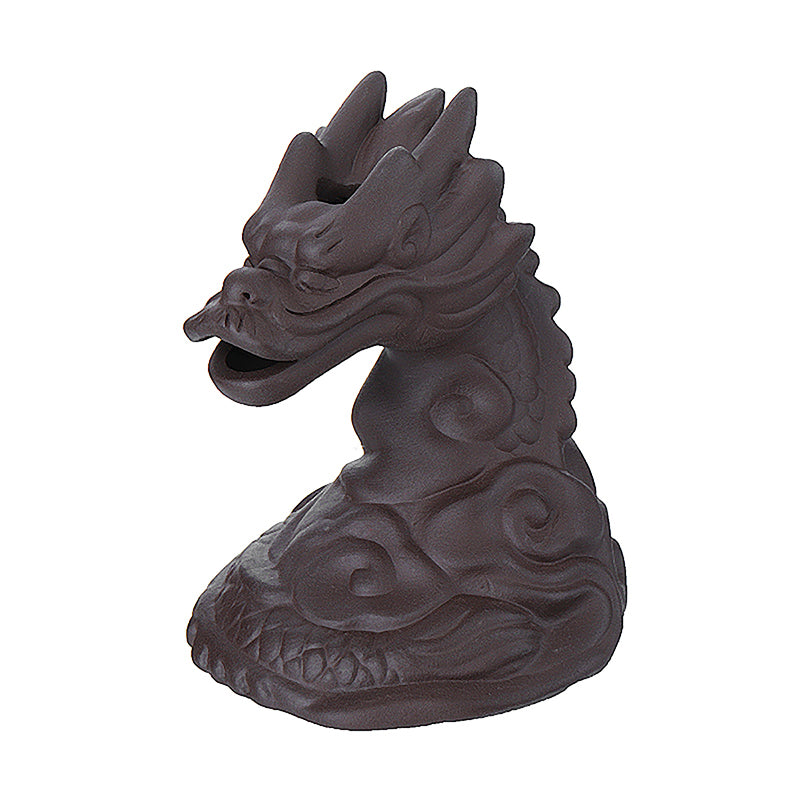 Dragon Backflow Incense Burner Auspicious Glass Cover Tearoom Ornaments Ceramic Crafts Home Decor Incense Stove Wedding Gift