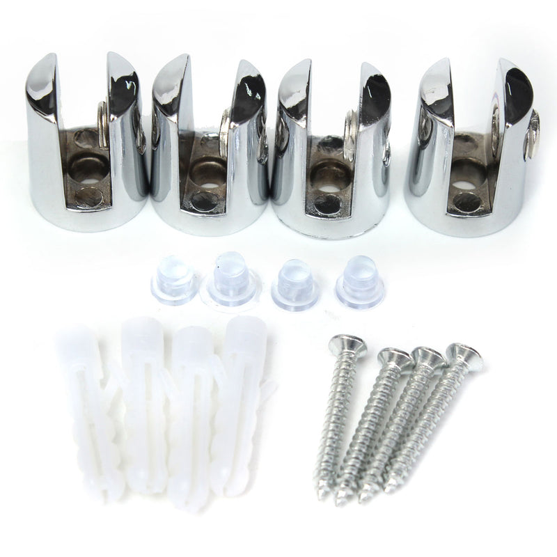 4Pcs Zinc Alloy Round Shelves Support Brackets Clamps 4-6mm Glass Wooden