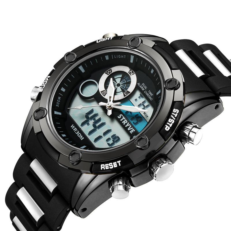 STRYVE S8006 Dual Display Digital Watch Chronograph Alarm Stopwatch Luminous Display Sport Watch