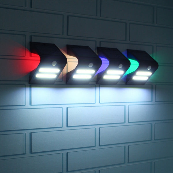 Solar Power COB LED PIR Motion Sensor Waterproof Wall Light Outdoor Garden Path Lamp