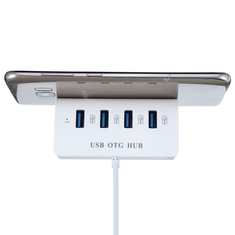 Bakeey USB OTG 2 in 1 Micro USB 2.0 High Speed Expansion 4 Ports HUB USB Splitter for Honor 8X