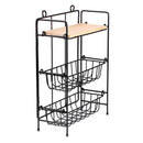 Wrought Iron 3-Tiers Storage Rack Adjusted Desktop Debris Ornaments Organizer Storage Shelf Home Wall Decoration