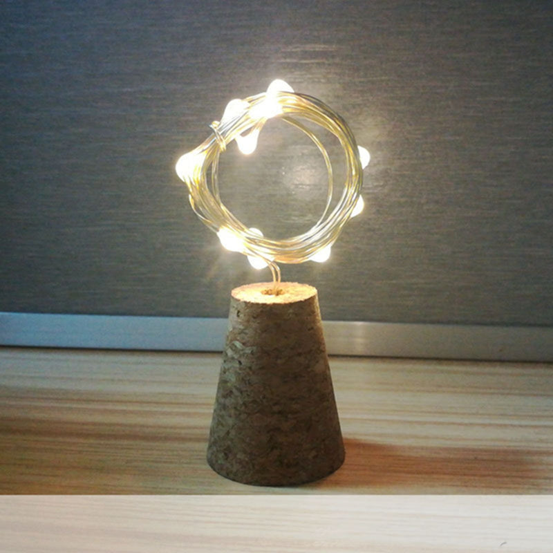 LUSTREON Waterproof Timer Setting Copper Wire 20LED Cork Bottle String Light for Bar Home Christmas Party