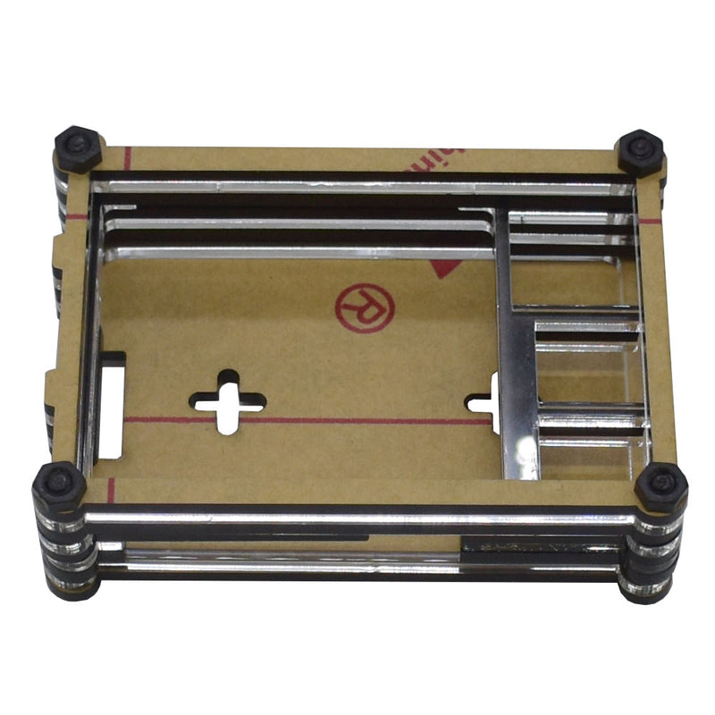 9 Layer 3.5 Inch Display Acrylic Case Shell with Screw and Silver Big Copper Aluminum Heatsink for Raspberry Pi 4B
