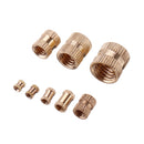 Suleve MXBN8 70Pcs M2/M2.5/M3/M4/M5/M6/M8/M10 Knurled Brass Round Female Thread Knurled Nuts Round Insert Embedment Nut Assortment Set