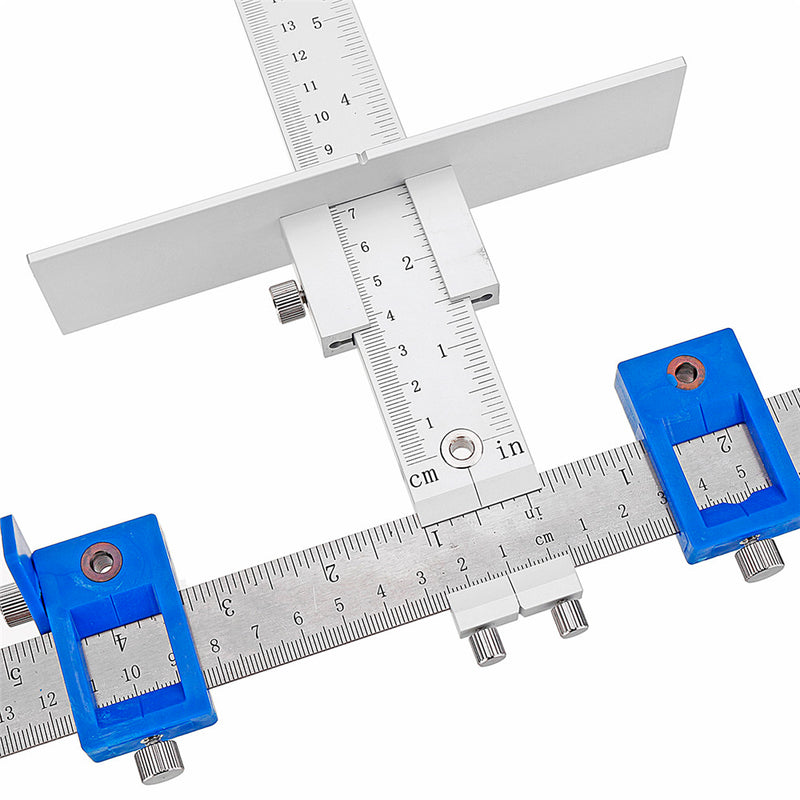 Aluminum Woodworking Tool Drawer CM/Inch Position Cabinet Hardware Jig Guide With 3pcs Drill