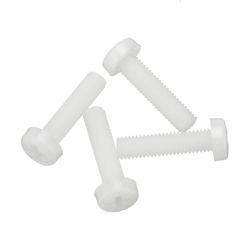 Suleve MXNP2 270Pcs White/Black M2-M5 Plastic Nylon Phillips Screw Round Head Hex Nut Assortment Kits