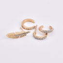 4Pcs Rhinestones Earring Set Gold Ear Clip Leaf Ear Stud Earrings Gift for Women