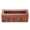Tea Bag Stores Wooden Tea Box 3 Compartments Hinged Glass Lid Tea Organizer Jewelery Box Storage