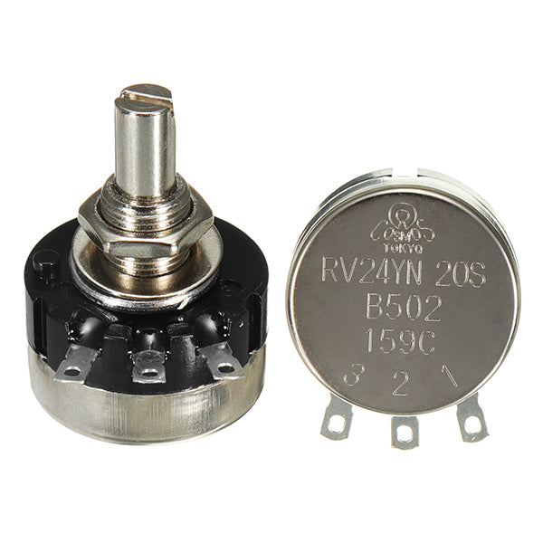 10pcs RV24YN20S B502 5K Single Ring Carbon Film Potentiometer 2W 20000rpm