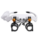 LED Magnifying Head Mount Magnifier Interchangeable Loupe with 7 Group Replaceable Lenses Loupe