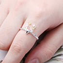 Elegant Deer Head Ring Adjustable Sliver Ring For Christmas Zinc Alloy Women Ring