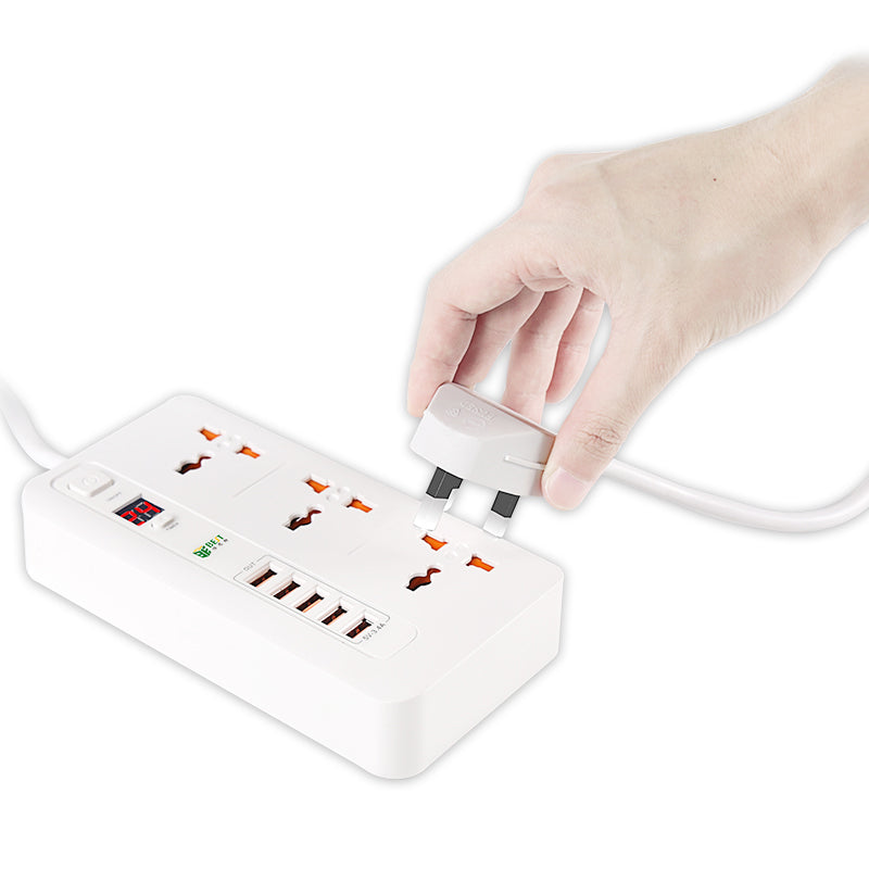 BEST P04 Universal Smart Timer Switch Socket Plug 5 USB Port Charging Power Outlet