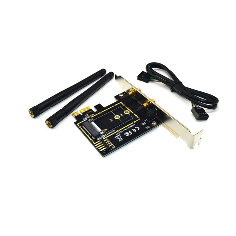 ITHOO PCENGFF-NA1 PCI-E 1X to KEY A-E PCI-E Expansion Card 6Gbps bluetooth Network Card Adapter with 2 * Antenna for Desktop Computer