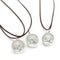 Trendy Glass Dried Flower Ball Dandelion Pendant Leather Chain Women Necklace