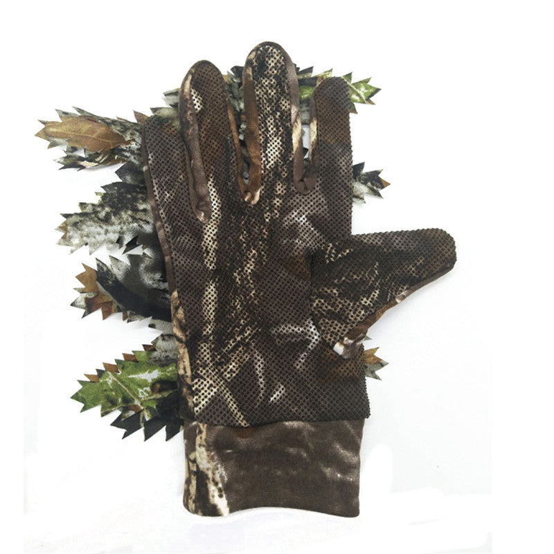 Camo Ghillie Shooting Gloves Camouflage Hide Anti Slip Stalking Airsoft Tactical Gloves