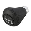 5 Speed Black Leather Stitch Manual Automobile Gear Stick Shift Knob Shifter Kit