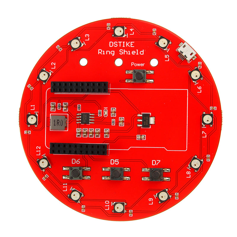 WS2812B Ring Shield For  18650 battery charger Li-battery charger RGB LED Expansion Board