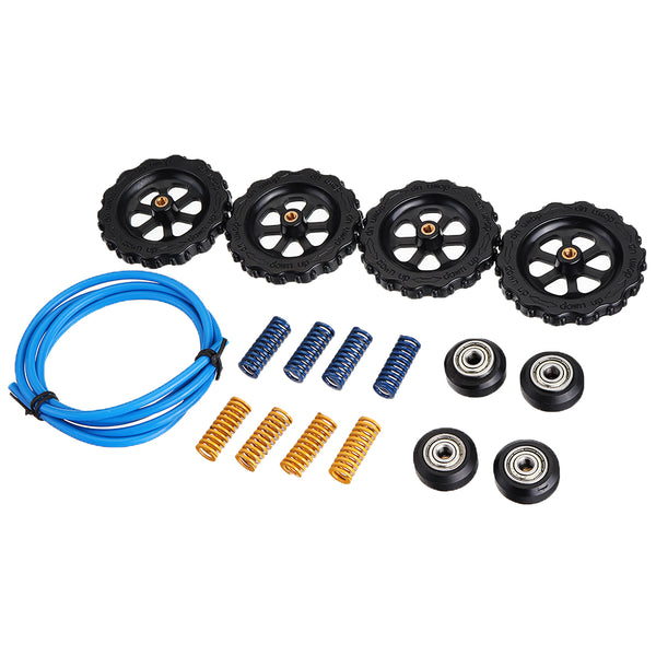 4pcs Hotbed Leveling Spring + 625zz Plastic Pulley + 1M 2*4mm Blue PTEF Tube with 10*25  Nuts Kit for 3D Printer Part