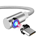 TOPK 2.4A Micro USB 360 Degree Elbow Magnetic LED Indicator Fast Charging Data Cable For HUAWEI OPPO VIVO XIAOMI