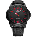 OHSEN TX2905 Canvas Leather Strap 30M Waterproof Sports Outdoor Men Watch Quartz Watch