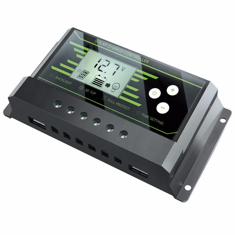 PWM Solar Controller 10A 12V 24V Auto PV Solar Charge Controller Dual 5V USB Battery Regulator