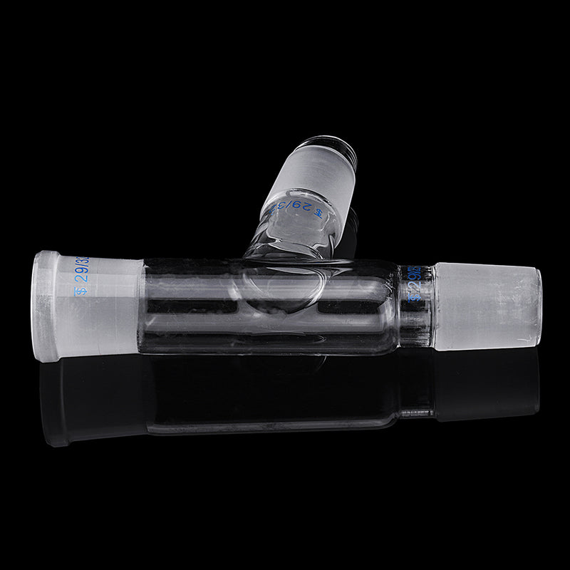 29/32 75 Degree Three-way Borosilicate Glass Distillation Adapter Connector Distilling Tube w/ Standard Ground Taper Joints