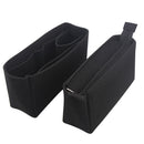 2Pcs Felt Insert Organizer Bag Handbag Holder Multi Pocket Purse Cosmetic Zipper