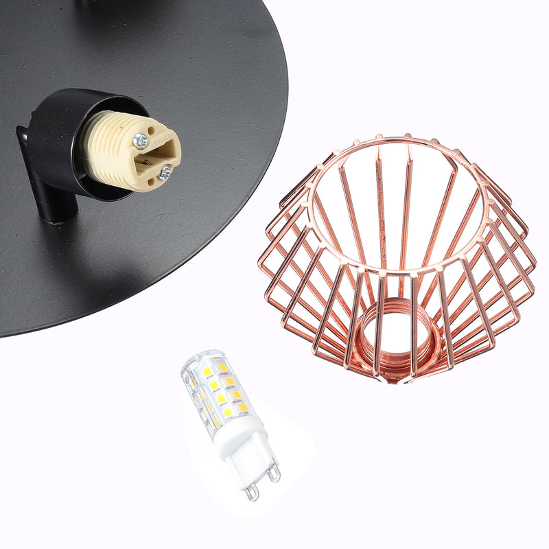 3 Way Ceiling light Modern G9 Copper Cage industrial Pendant Lamp Shade Spotlight Home Decorations