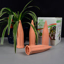 4Pcs/Set Modern Terracotta Clay Plant Watering Stakes Automatic Watering Spikes Long Neck Bottle Watering Device Drip Irrigation for Home Vacation
