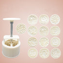 1 Mould And 13 Style Flower Stamps 150g Round Moon Cake Baking Mold Hand Pressure Decor
