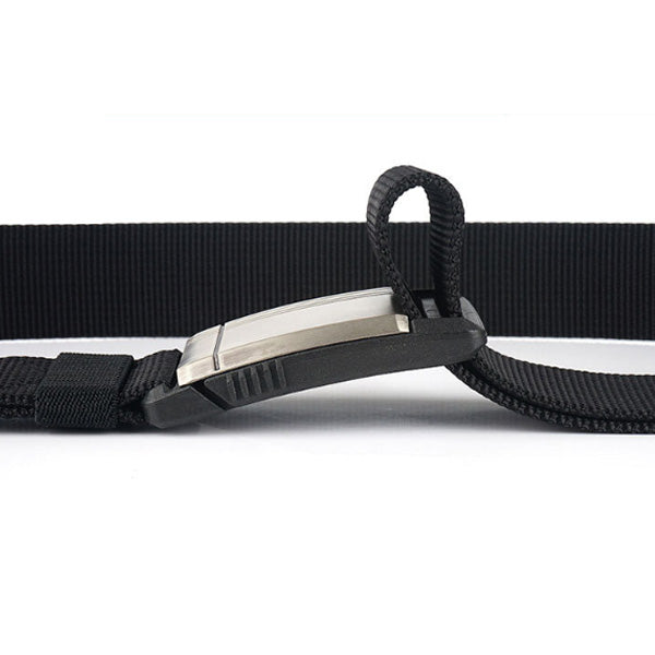 AWMN 125cm Men's Nylon Belt Magnetic Quick Release Metal Buckle Tactical Belt