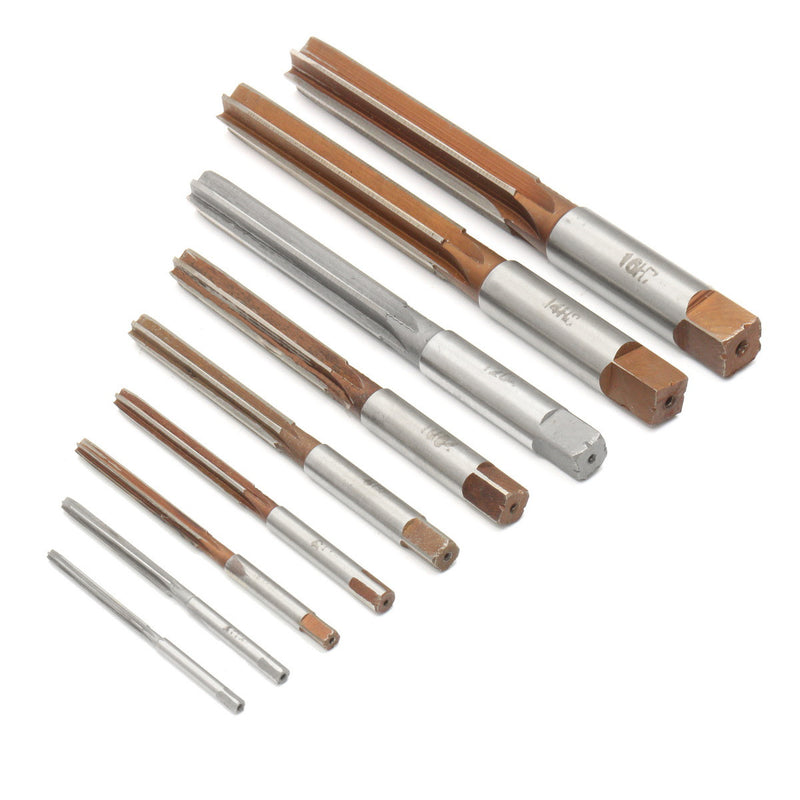 9pcs 3mm-16mm H8 HSS Machine Reamer Straight Shank Parallel Fulte Engineering Hand Tool