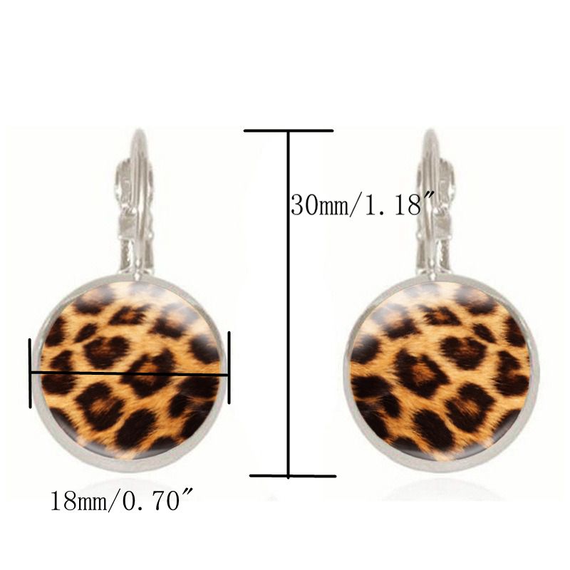 Retro Leopard Print Earrings Time Gem Ear Drop Earring Ethnic Jewelry For Women