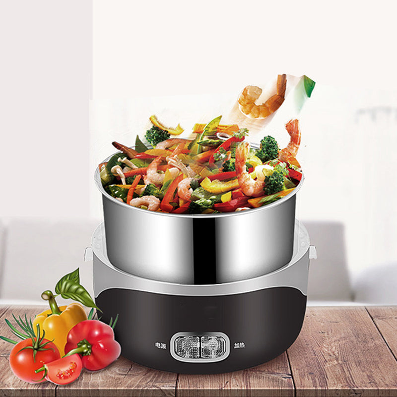 2.0L 3-Layers 220V Stainless Steel Electric Lunch Box Food Container Rice Cooker