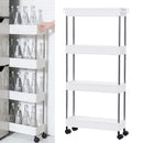 4 Tier Wire Shelf  Rack Metal Shelf Adjustable Home-save Garage Storage Wheel