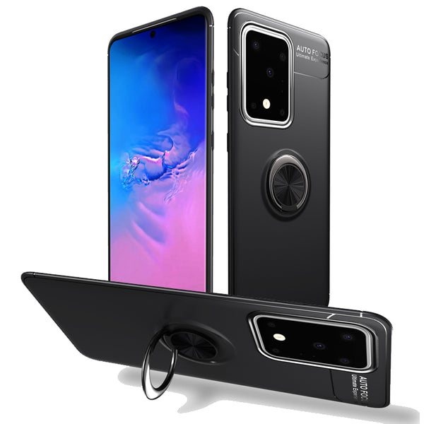 Bakeey 360 Rotating Magnetic Ring Holder Soft TPU Shockproof Protective Case for Samsung Galaxy S20 Ultra