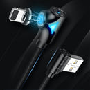 FLOVEME 90 Degree Angle Type C LED Magnetic Braided Fast Charging Data Cable 1M For Smart Phone