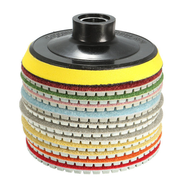 12pcs 4 Inch 50-6000 Grit Diamond Polishing Pads Set for Granite Concrete Marble