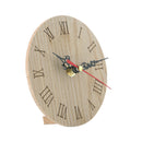 12cm Round Wooden Table Clock Battery Powered Office Home Living Room Decor