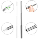 Stainless Steel Retractable Straws Reusable Portable Drinking Straw Cleaning Brushes With Storage Box For Camping Travel Picnic
